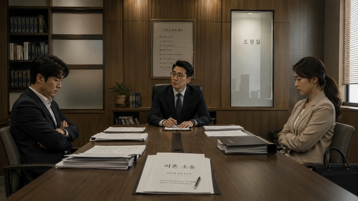 창원 학폭위 절차|이혼 소송 및 조정을 진행 중인 법률 상담 장면